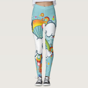 Regnbågemolnfolk damasker leggings