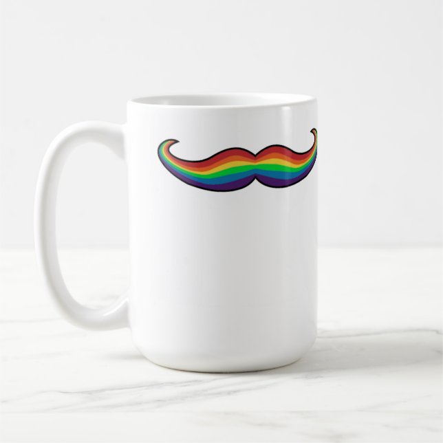 RegnbågeMoustachemugg Kaffemugg (Vänster)