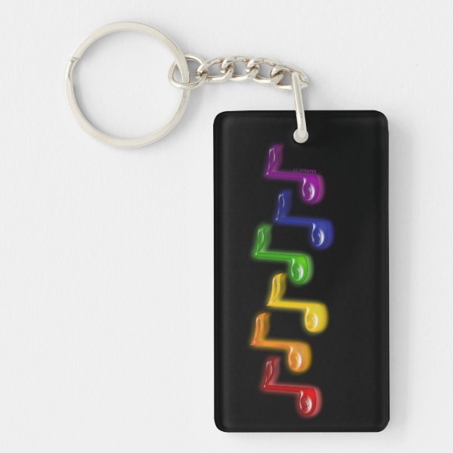 Regnbågemusik noter Keychains Nyckelring (Framsidan)