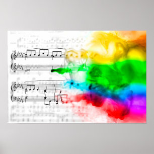 Regnbågemusik noter poster