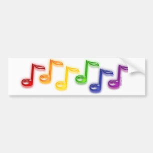 Regnbågemusik noterbildekal bildekal