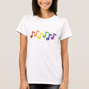 Regnbågemusik noterkvinnor tee shirt