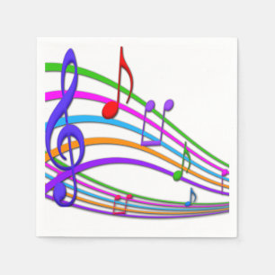 Regnbågemusik noterservetter pappersservett