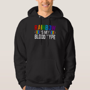 Regnbågen Är Min Blodtyp Hbtq Gay Pride Månad 2 Hoodie