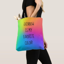 "Regnbågen är min favoriter Färg!" Tote Bag Tygkasse