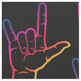 Regnbågen ASL älskar jag dig mönstrat tyg