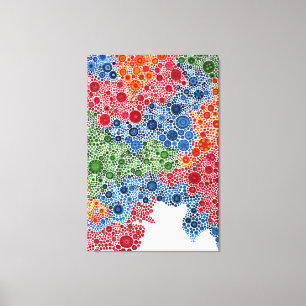 Regnbågen cirklar pricker målning landskap trycket canvastryck