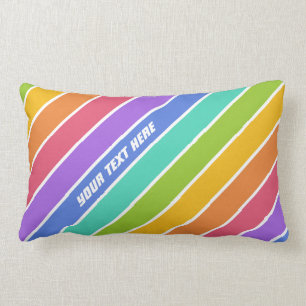 Regnbågen färgar beställnings- dekorativ kudde