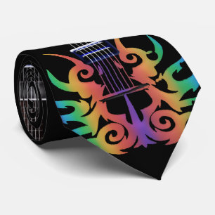 Regnbågen flammar elektrisk gitarrmusik slips