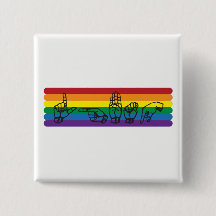 Regnbågen för ASL LGBTQ klämmer fast