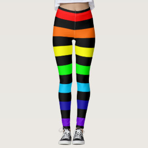 Regnbågen görar randig damasker leggings