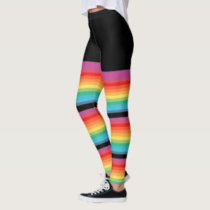 Regnbågen görar randig färger fejkar strama leggings