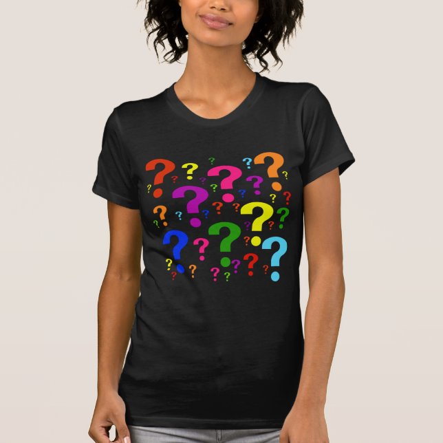 Regnbågen ifrågasätter markerar tee shirt (Framsida)