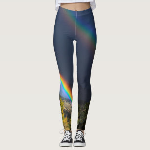 Regnbågen landskap fotoet leggings