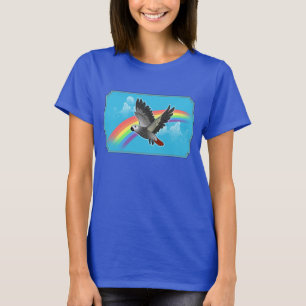 Regnbågen överbryggar den afrikanska grå t shirt