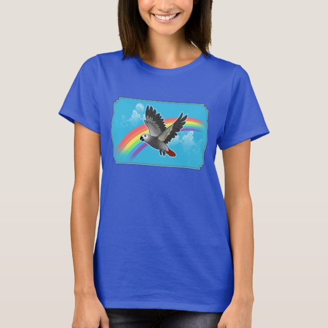 Regnbågen överbryggar den afrikanska grå t shirt (Framsida)