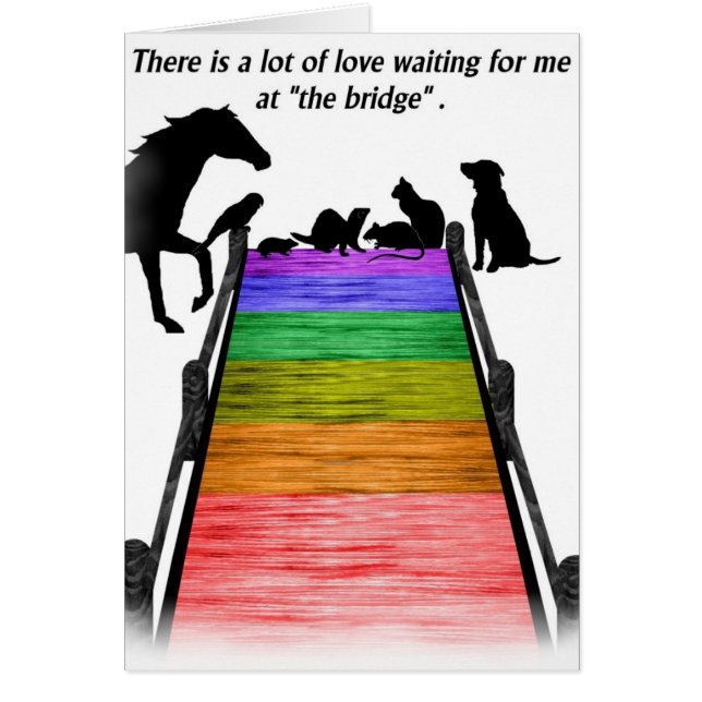 Regnbågen överbryggar kortet hälsningskort (Framsidan)