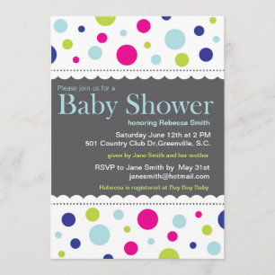 Regnbågen pricker baby showerinbjudan inbjudningar