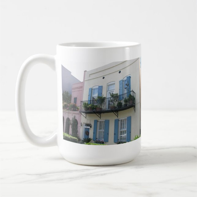 Regnbågen ror hus, Charleston SC-mugg Kaffemugg (Vänster)