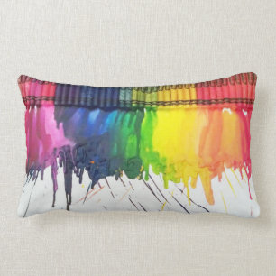 Regnbågen smältta crayonkonstkast dämpar kudder lumbarkudde