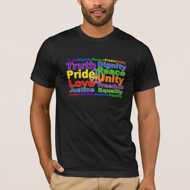Regnbågen värderar skjortan - välj stil & färga t shirt (Framsida)