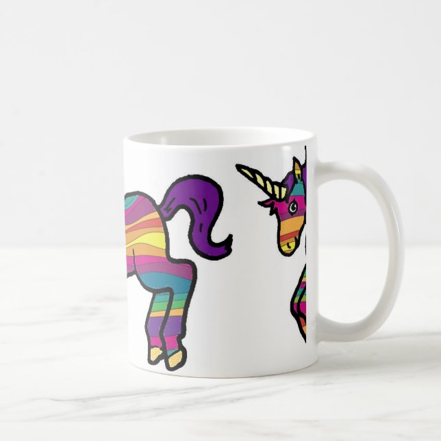 Regnbågen virvlar runt Unicorn Kaffemugg (Höger)