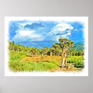 Regnbågen visas i molnet poster