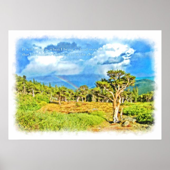 Regnbågen visas i molnet poster (Framsidan)