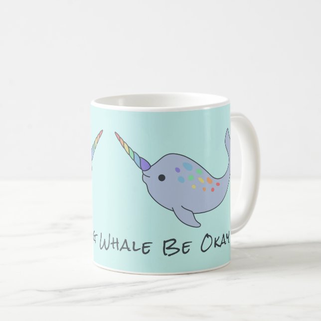 RegnbågeNarwhal mugg (Framsida höger)
