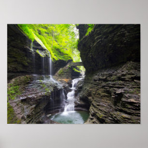 Regnbågenedgångar & kaskad, Watkins Glen, New Yo Poster