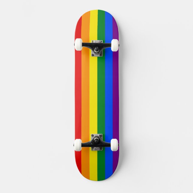 Regnbågens färger mini skateboard bräda 18,5 cm (Framsida)