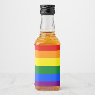 Regnbågens färger spritflaskor etikett