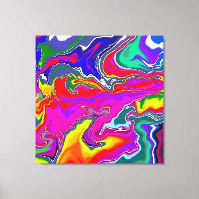 Regnbågens fluid Art Canvastryck (Framsida)