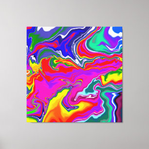 Regnbågens fluid Art Canvastryck