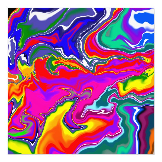Regnbågens fluid Art Fototryck (Framsidan)