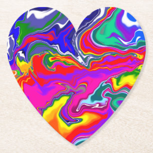 Regnbågens fluid Art Underlägg Papper