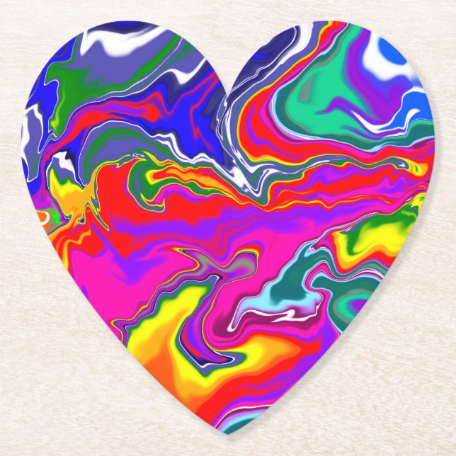 Regnbågens fluid Art Underlägg Papper (Framsida)