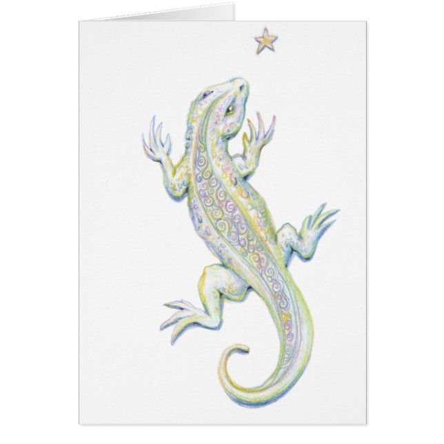 Regnbågeödla Hälsningskort (Framsidan)