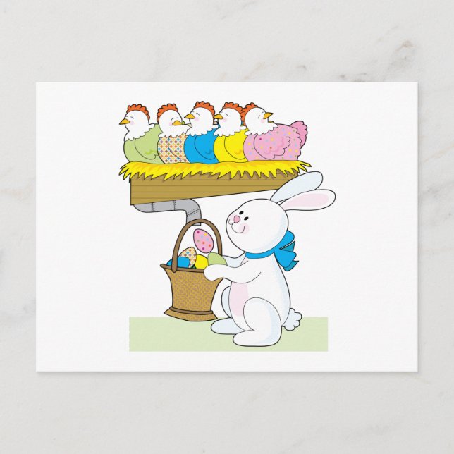 Regnbågepåskhönor Helg Vykort (Framsida)