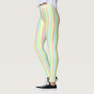 Regnbågepastellstreck Leggings