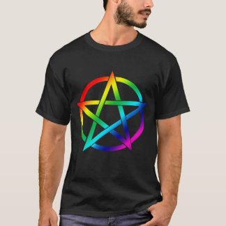 RegnbågePentacle för mörka skjortor Tee