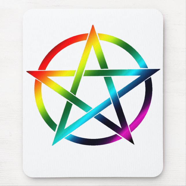 RegnbågePentacle Mousepad Musmatta (Framsidan)