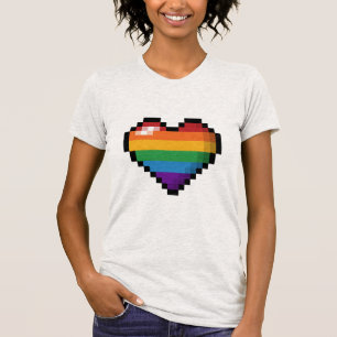 RegnbågePIXELhjärta Tee Shirt