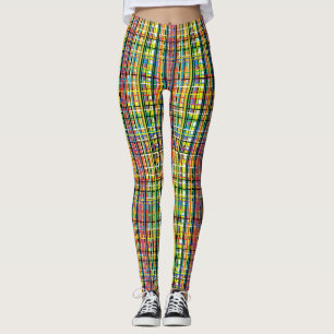 regnbågepläddamasker leggings