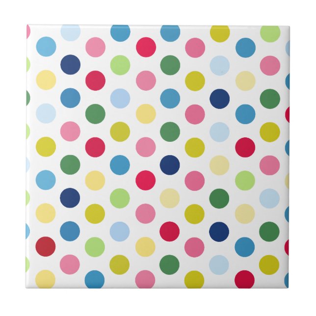 Regnbågepolka dots kakelplatta (Framsidan)