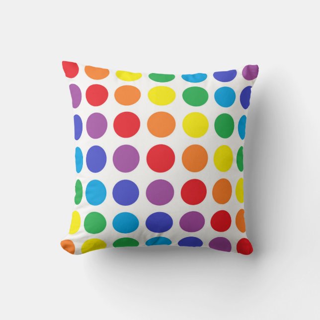 Regnbågepolka dots kudder kudde (Framsida)