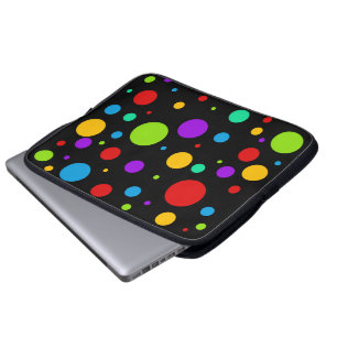 Regnbågepolka dots laptop sleeve