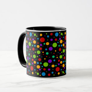 Regnbågepolka dots mugg