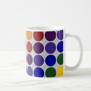 Regnbågepolka dots på grå färg kaffemugg