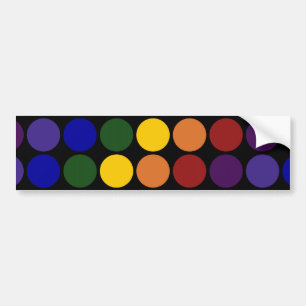 Regnbågepolka dots på svart bildekal